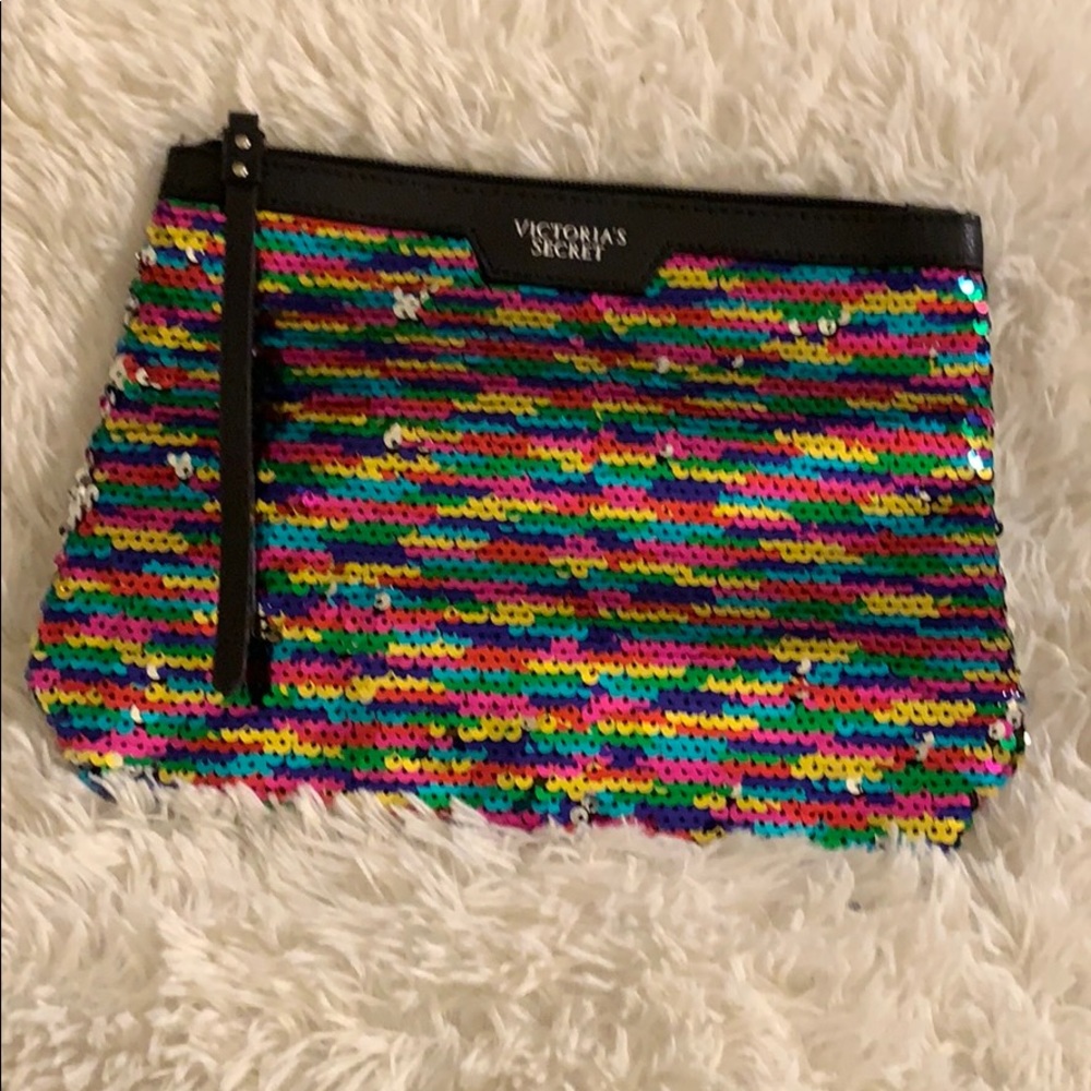 Victoria’s Secret sequin clutch / makeup bag